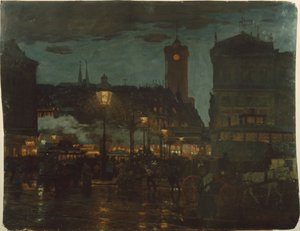アレクサンダー広場、ベルリン、夜、1895